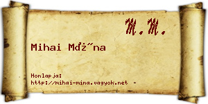 Mihai Mína névjegykártya
